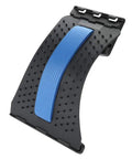 Heavy Duty Emoly Back Stretcher For Pain Relief Spine Decompression with adjustable blue padding for lumbar support.