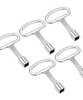5 Pack 8mm Zinc Alloy Square Electrical Cabinet Keys for Water Meter Boxes Nickel Plated Safety Keys for Distribution Boxes Heavy Duty Portable Utility Tool Set