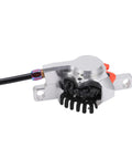 Heavy Duty Aluminum Dual Piston Mechanical Disc Brake Set Front Rear in silver with cable pull, ideal for mountain bikes.