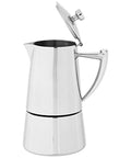 Stainless Steel Stovetop Espresso Maker For 6 Cups Easy To Clean Moka Pot With Heat Resistant Non Reactive Design Barista Grade Brew
