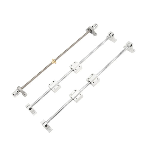 Stainless Steel Linear Motion Kit For 3D Printers And Engraving Machines With 8mm Shaft And SC8UU Slide Blocks, Smooth, Precise Motion System Built For DIY Automation And Boss Level Industrial Projects. kit with three 8mm rails and SC8UU blocks
