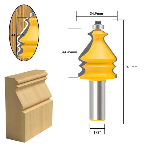 Workhorse One Half Inch Shank Router Bit Set, 10 Pc Woodworking Carbide Cutters For precise profiles on doors and cabinets