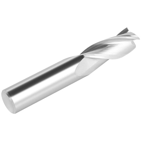 Upcut spiral router bit, 3-flute carbide, 1/2 in shank, 1/2 in cutting diameter, 1-1/4 in cutting length, 3 in total
