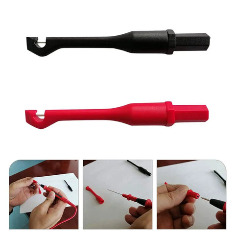 Two Pack Ribbon Probe Testers For Multimeter Continuity Testing Flexible Digital Test Probes And Leads Random Color Handles Easy Piercing Of Small Gauge Wires Perfect For Electrical Diagnostics