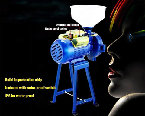 2200W Heavy Duty Electric Mill Grinder For Commercial Use Pro Grade Power High Capacity Dry Grinder featuring waterproof switch