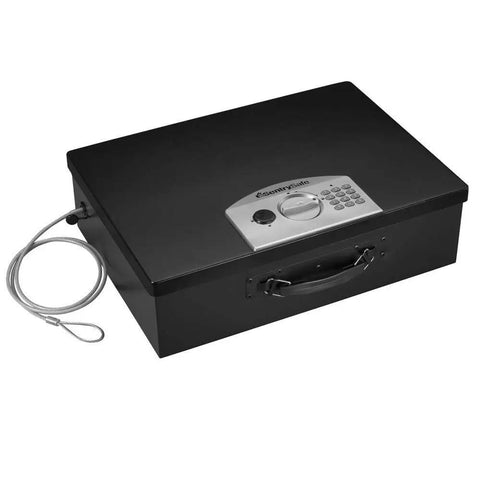 Electronic Security Safe Box 0.5 Cubic Feet Black Pack Of 3 Beefy Lockbox with electronic locking system and cable