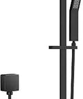 Solid Brass Hand Shower Kit With 28 Inch Slide Bar And Adjustable Handheld Head Wall Mount Shower System Includes 59 Inch Stainless Steel Hose In Matte Black Finish Built To Last Pro Grade Anti Rust Easy Install