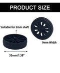 20 Pack Plastic Toy Wheels With 2mm Shafts And Round Axles For RC Cars And DIY Models, 35mm Diameter Wheels, 9mm Wide, Black