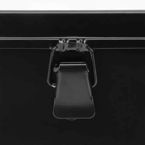Black latch on Everyday Handy Portable Tool Storage Case For Home And Car Tools Lockable Metal Toolbox With Built In Organizer.