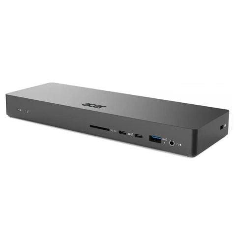 Thunderbolt 4 Docking Station Multiport Hub For Laptops And Desktops in sleek black design, showing USB-C and USB ports.