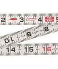 Folding Wood Rule With Red End 5/8 Inch By 6 Feet Rugged Pro Grade Black Carpenter Measuring Tool shown folded with scale visible
