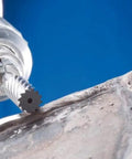 Close-up of a tool using the Five Piece Tungsten Carbide Burr Set With One Quarter Inch Shank For Stainless Steel Grinding And Deburring INOX Cut Includes Durable Plastic Case Part 26554 Delivers Fast Stock Removal Pro Grade Tooling.