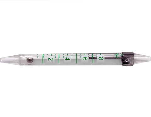 Pen Style Oxygen Flow Meter For Accurate Readouts Up To 8 LPM No Fuss Compact And Easy To Use Quick Flow Checks For Home Clinic Or Field Precise 0 To 8 LPM Measurements You Can Rely On, clear plastic oxygen flow meter with 0-8 LPM scale
