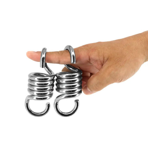 Two Pack Heavy Duty 800 Lbs Capacity 4 Inch Spring Hammock Chair For Porch Swing Suspension Hangers in hand