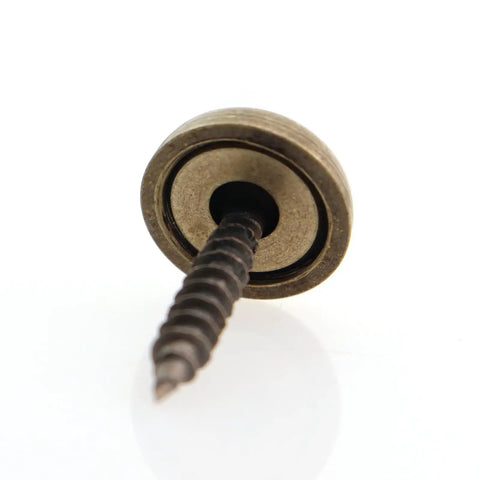 No Sweat Install 16 Piece Pure Copper Decorative Screw Set With 15 Millimeter Self Tapping Screws And Washers close-up of decorative copper screw.