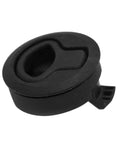 2.4 Inch Flush Pull Slam Latch Round Door Locking Handle For Boats And Cabinets Deck Locker Beefy Black Metal Hardware side view