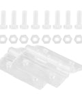 Small Clear Acrylic Door Hinges With Loose Leaf Design for cabinets, screws and nuts included