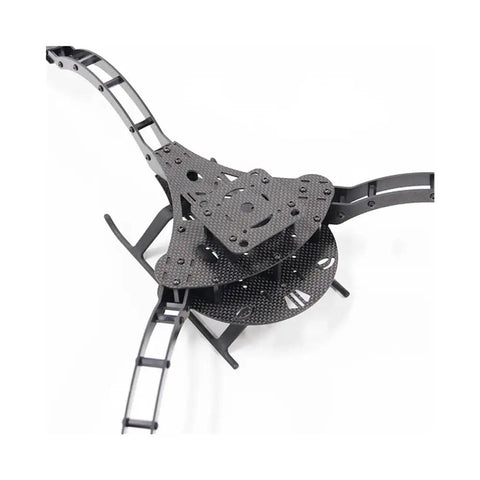 Three Axis Drone Frame For Y6 And F450 Tri Copter Stability Boost, Beefed Up Durable Build For Stable Flight With Versatile Mounting And Lightweight Aluminum Construction, Ready For Custom Tri Copter Setups. black aluminum tri-copter frame