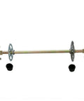 Full view of the Upgraded 740mm Go Kart Rear Axle Complete Kit With Brake Assembly Without Chain Sprocket for DIY projects.