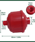Side view of Six Pack Disposable Mini Air Water Filters For Spray Guns With One Quarter Inch Threads ABS Material Moisture Trap in red
