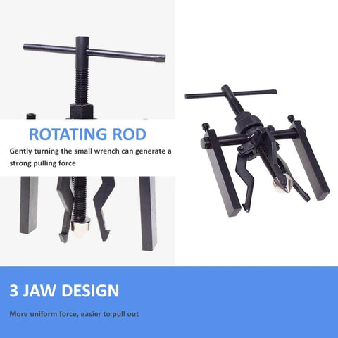 Beefy Three Jaw Inner Bearing Puller Set with Jaw Pilot Bearing Puller Bushing Gear Extractor on white background