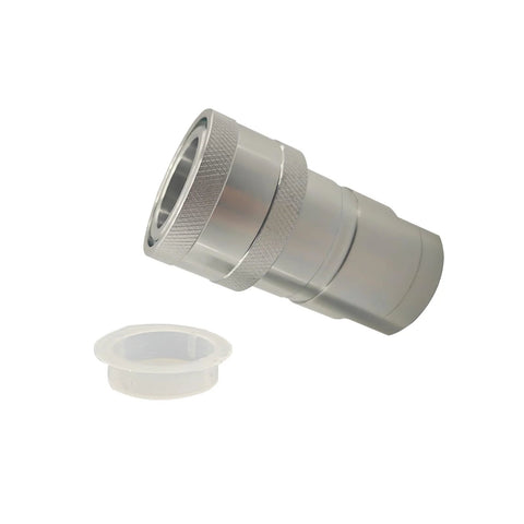 Hydraulic quick-connect coupler, carbon steel, knurled nut, 1'' NPT thread, with dust cap