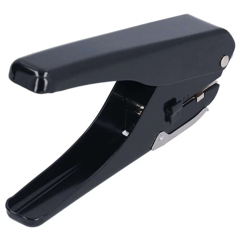 Handheld Single Hole Punch For Up To 10 Sheets, Heavy Duty Metal Punching Tool with Paper Stopper, Ideal For Biz Cards and Plastics