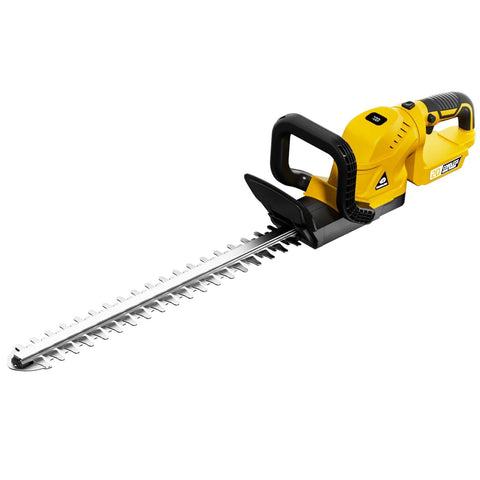 52cm Cordless Hedge Trimmer with Rotatable Handle and Brushless Motor, 20V Battery Powered Electric Trimming Tool, Yellow Design