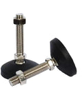 Rock Solid Adjustable Leveling Feet Four Pack Universal Furniture Support Legs with M8 M10 Thread, steel and nylon swivel base.