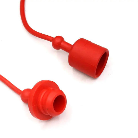Red ISO A Tractor Hydraulic Quick Coupler Dust Cap And Female Plug Cover With Retention Ring, ISO 7241 And ISO 5675 Series A