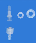 Pack Of 100 Luer Lock Bulkhead Fittings And Male Luer Connectors, Food Grade PP Plastic With Nut And Washer For Lab Liquid Transfer, 1.6 Mm 1/16 Inch, 1/4-28 UNF, 4 Parts, Leak-Resistant, Durable in four-piece set