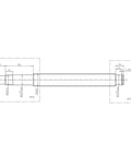 Heavy Duty 25mm Ballscrew Kit SFU2510 Nema 32 motor Setup For CNC Router Build With Double Support Blocks And Flexible Coupler Precision C7 Grade Screw Rods Ready To Roll technical drawing of SFU2510 shaft dimensions