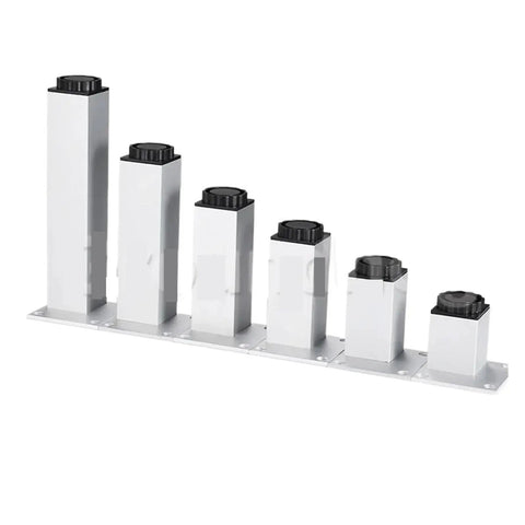 Adjustable Aluminum Furniture Legs 4 Pack, Heavy Duty TV Cabinet And Sofa Feet, Silver, different heights assembled in sequence