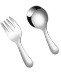 Two Piece Colorful Compact Fork And Spoon Set For Travel Camping And Picnics, Durable Stainless Steel Cutlery With Easy Grip design