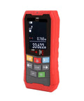 Heavy Duty Wall Scanner With Badass Precision Stud Finding Pipe And Cable Ac Wire Detection Waterproof Probe Adjustable Sensitivity No Guesswork, red handheld device showing measurement on screen.