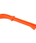 Bright orange Table Saw Push Stick With Ergonomic Handle Pro Grade Safety Push Block For Carpentry And Woodworking on white background