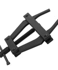 Heavy Duty Motorcycle Chain Tensioner Tool Large Steel Multifunctional Bike Chain Tightener Pro Grade tool with black coating.