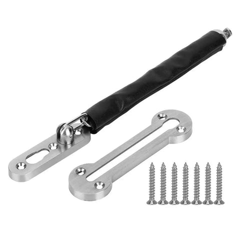 Heavy Duty Stainless Steel Door Chain Lock With Anti Theft Slide Bolt For Apartment Security And Hassle Free Mounting Rock Solid Build components and installation screws.