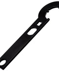 Beefy Carbon Steel Spanner With Collet Chuck For 38 To 42 Millimeter Round Nuts Three Eighths Inch Drive Opening Castle DIN 1804 Nut Removal And Installation Do It All Motorcycle Steering Stem Tool, heavy-duty carbon steel spanner for castle nuts.