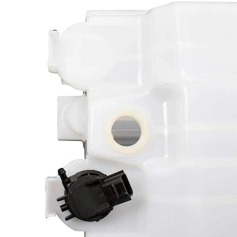 Close-up of Windshield Washer Reservoir Tank Assembly With Cap And Pump No Low Fluid Sensor Direct Fit Replacement for cars