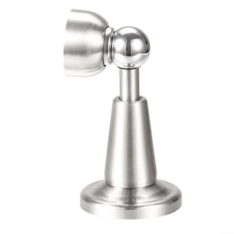 Heavy Duty Stainless Steel Hydraulic Door Stop With Magnetic Catch prevents slams, features a sleek silver finish and a secure base.