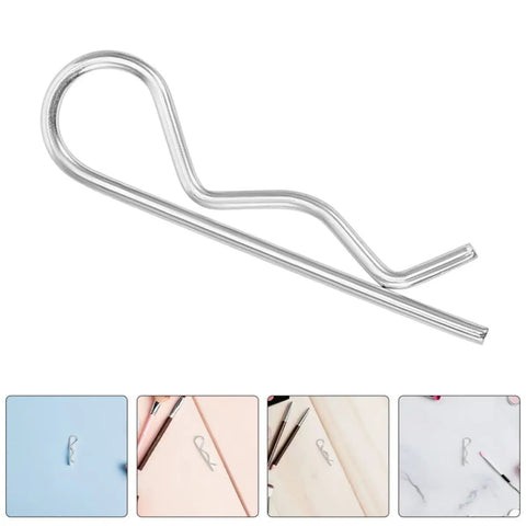 Awesome Premium 8 Piece Stainless Steel R Cotter Pins for Industrial Mechanical Assembly close-up of shiny pin.