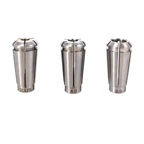Premium Precision Ground CHK Spindle Chuck Collets For CNC And Manual Milling 3.175 4 6mm Size shown in metallic finish.