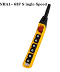 Rainproof Hoist Push Button Switch For Crane Control Ready To Go Weatherproof Push Button With Durable Plastic Housing Fits TNHA1 61FS 62FS 63FS 61F Single Speed, yellow plastic handheld pendant