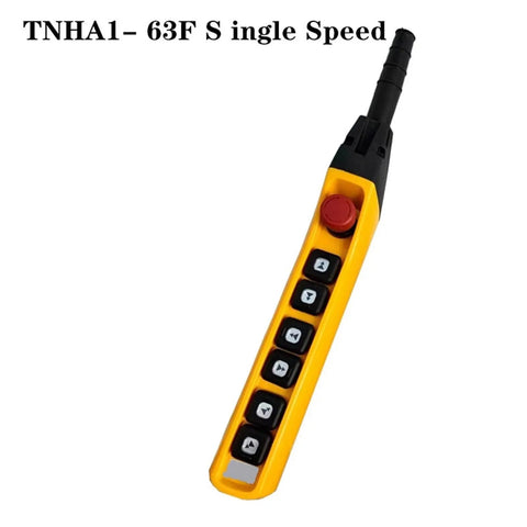 Rainproof Hoist Push Button Switch For Crane Control Ready To Go Weatherproof Push Button With Durable Plastic Housing Fits TNHA1 61FS 62FS 63FS 61F Single Speed, yellow plastic handheld pendant