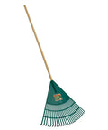 Extra Wide 24 Inch Leaf And Lawn Rake With 48 Inch Hardwood Handle For Quick Yard Cleanup, Heavy-Duty Poly Head With 26 Reinforced Tines