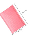 Pink Bubble Mailers 100 Pack 12x18 And 4 Inch Thickened Self Sealing Shipping Envelopes with dimensions, heavy duty.