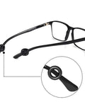 Black Eyeglass Frame Grips Hinge Tighteners Pack Of 10 For A Fast No Sweat Fix For Loose Frames detail view on eyeglass hinge.