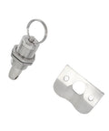 58.5mm stainless steel latch lock fastener with ring and strike plate, front view