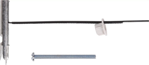 Self Drilling Pull Toggle Anchors Three Sixteenth Inch White 12 Pack With Wide Two Inch Grip Range For Hollow Walls Easy Install And Secure Mounting For Frames Shelves And Lightweight Fixtures. Black 3/16 in self-drilling toggle anchor with screw
